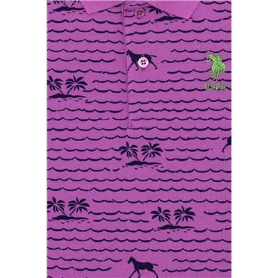 Erkek Çocuk Menekşe Polo Yaka Tişört