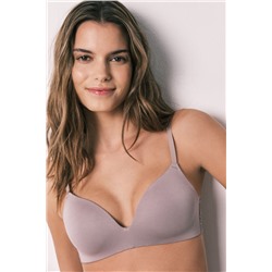 Sujetador triangular modal y encaje beige CHARMING