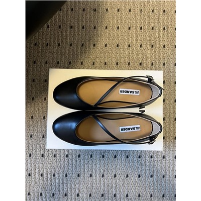 Балетки на плоской подошве с круглым носком и квадратной пряжкой  (3 цвета)  Джил санде*р