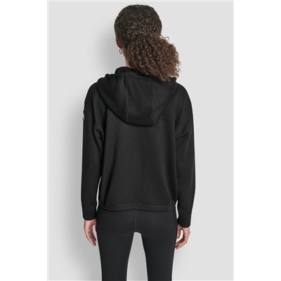 SWEATER FLEECE FULL ZIP HOODIE WITH BUNGEES