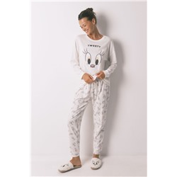 Pijama largo 100% algodón blanco Piolín
