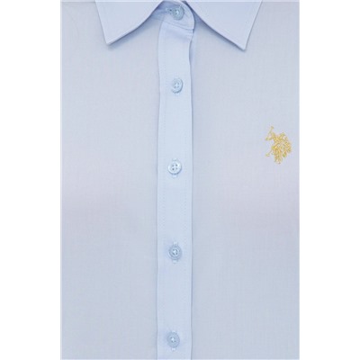 Kadın Açık Mavi Uzun Kollu Basic Gömlek