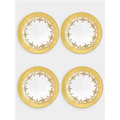 Тарелка для хлеба, 14,5 см, 4 шт, стекло, золотистая, Versailles
