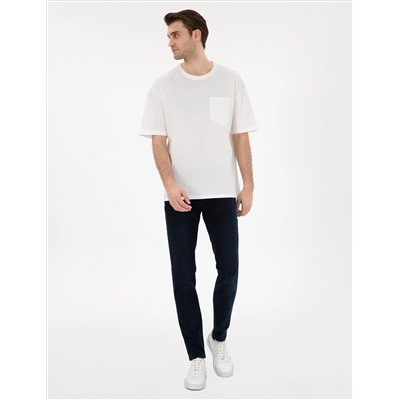 Ekru Comfort Fit Basic Tişört
