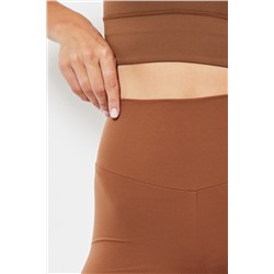 Mallas cortas cintura alta - Camel