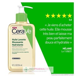 Cerave Huile Lavante Moussante Hydratante - Peaux Normales à Très Sèches 236ml