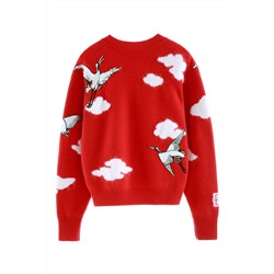 Jersey de lana y cachemir Rojo