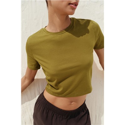 CROPPED SHORT SLEEVE T-SHIRT