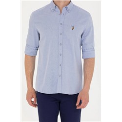 Erkek Mavi Uzun Kollu Gömlek