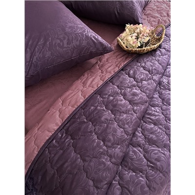 Комплект постельного белья с одеялом New Style КМ-025 баклажан-бордо