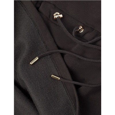 Джемпер с объемным воротом и шнуром на талии из футера-трехнитки