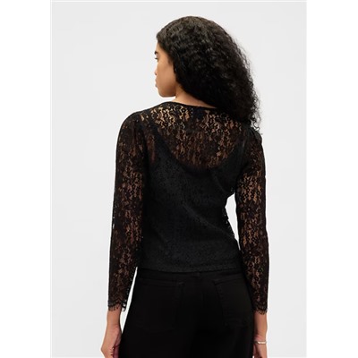 Lace Button-Front Top