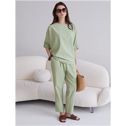 Свободная блузка с вырезом лодочка из плотного лиоцелла