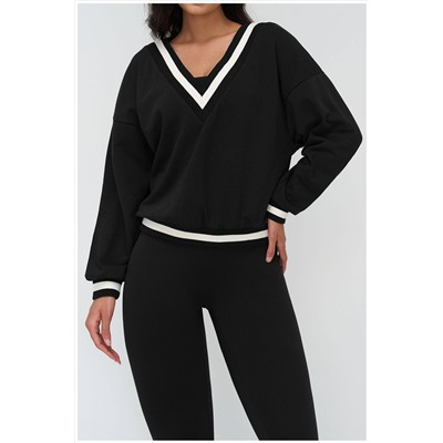 Женский свитшот с глубоким V-образным вырезом