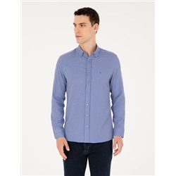 Mavi Oxford Slim Fit Uzun Kollu Gömlek