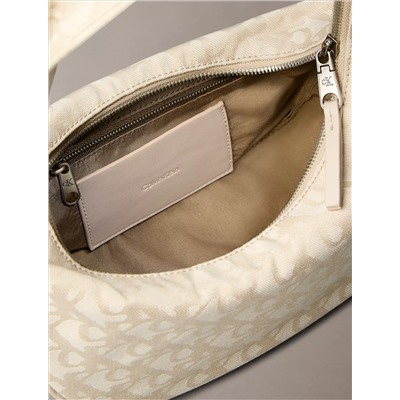 Allover Monogram Logo Crescent Shoulder Bag