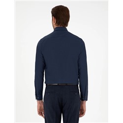 Lacivert Slim Fit Uzun Kollu Gömlek