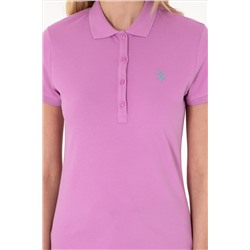 Kadın Fuşya Basic Polo Yaka Tişört