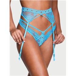 Shimmer Heart Embroidery Garter Belt