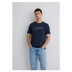 Mavi Logo Baskılı Lacivert Tişört Slim Fit / Dar Kesim 065781-28417