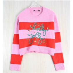 Контрастный полосатый свитер