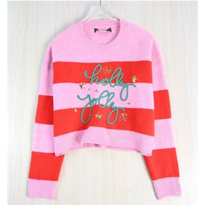 Контрастный полосатый свитер