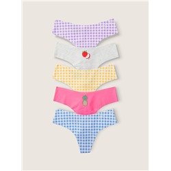 PINK 5-PACK NO-SHOW THONG UNDERWEAR