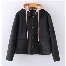 Женское теплое зимнее длинное хлопковое пальто с капюшоном в клетку