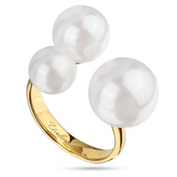 Кольцо Акварель (Майорка 8-12 мм белая; покрытие золото), Есть комплект