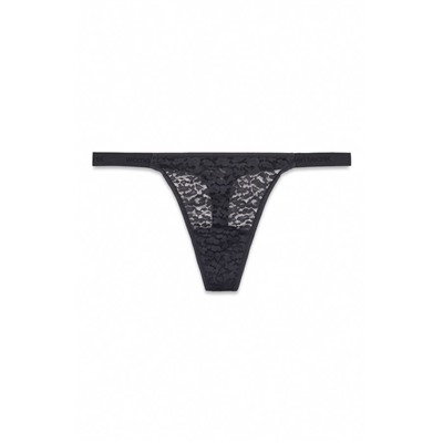 Tanga encaje animal print negro