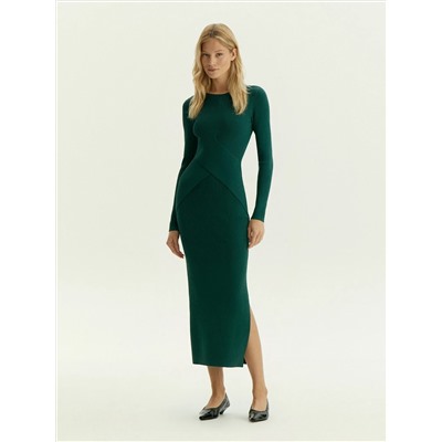 Трикотажное платье макси с драпировкой, PL1477/terrifild