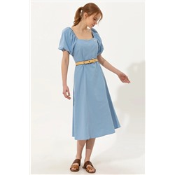 Kadın Mavi Dokuma Elbise