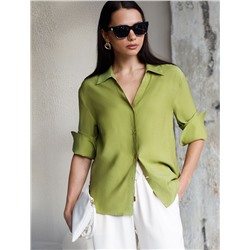 Блузка с широкими манжетами из вискозы с лиоцеллом