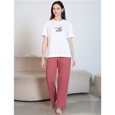 Футболка с принтом свободная из премиального 100% хлопка