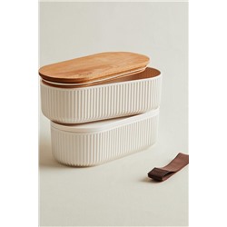 Magou 2'li Ahşap Kapaklı Lunch Box - 2x1000 ml