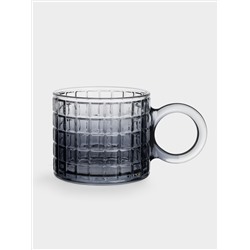 Кружка, 300 мл, стекло Р, серая, Квадраты