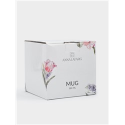 Кружка, 380 мл, фарфор F, белая, с золотистым кантом, Тюльпаны, Giardino