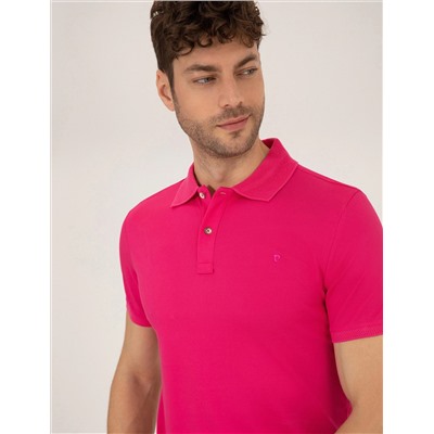 Pembe Slim Fit Polo Yaka Merserize Tişört