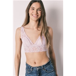Sujetador bralette halter encaje lila