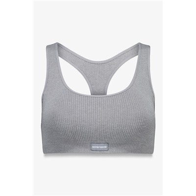 Top sin costuras LOVELY cuadrillé gris claro