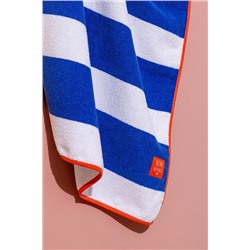 Biasse %100 Pamuk Plaj Havlusu - Beyaz/Mavi - 70x150 cm