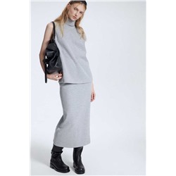 Трикотажный комплект  Топ  с воротником + длинная юбка 2 цвета  ЛАЙ*М