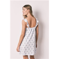 Camisón corto algodón tirantes estampado azul