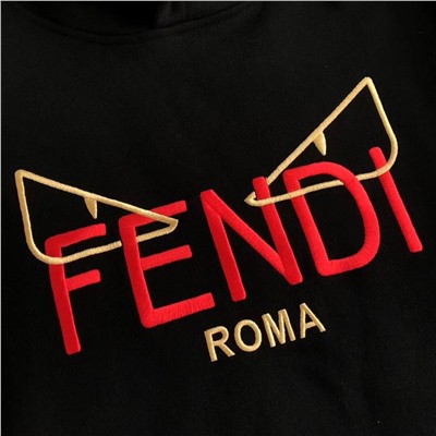 Толстовка худи с объемной вышивкой Fend*i 👀   Унисекс модель