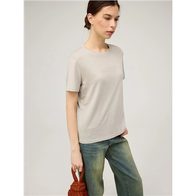 Бежевая базовая футболка HASS