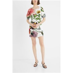 Vestido corto slim mangas abullonadas