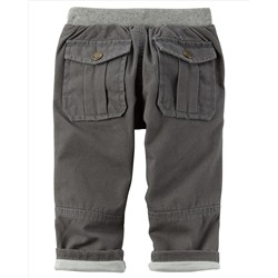 Jersey-Lined Canvas Pants