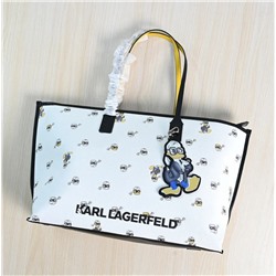 Модная сумка-тоут из кожи цвета личи KARL LAGERFEL*D ОРИГИНАЛ! 😎