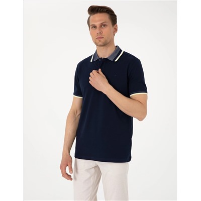 Lacivert Slim Fit Polo Yaka Tişört