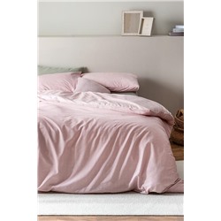 Odette King Size %100 Pamuk Ranforce Baskılı Nevresim Takımı - Pudra